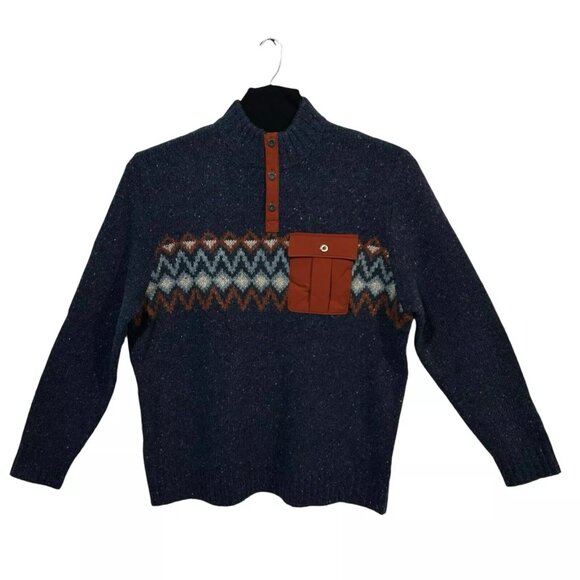 SmartWool Men's Heavy Henley Pull-over Sweater Size XXL Deep Navy Heather - Picture 2 of 12